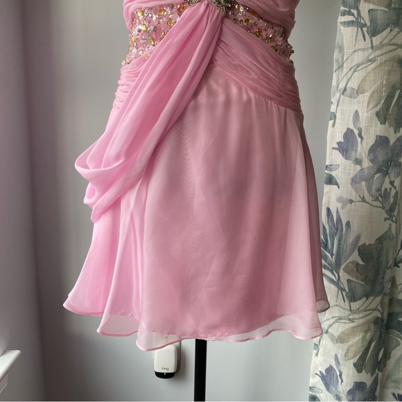 SOLD - DO NOT BUY y2k Tony Bowls le Gala Pink Beaded Fairy Prom Dress - sz 6 - Picture 6 of 14
